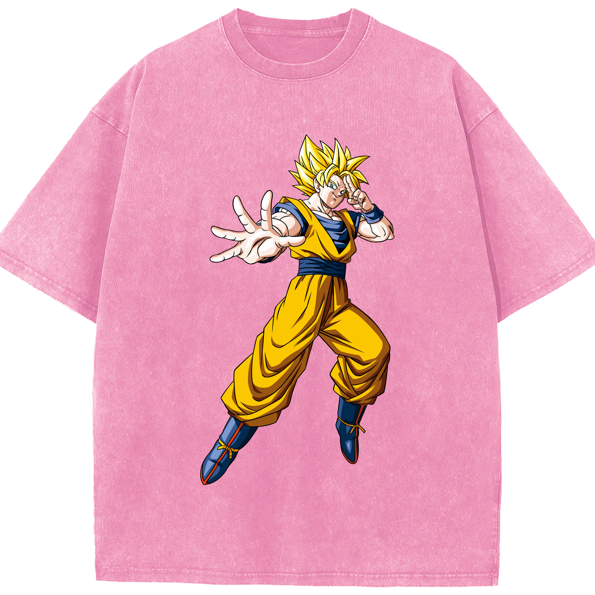 （画像用） ドラゴンボール 孫悟空（そん ごくう）Son Goku カカロット DRAGON BALL Kakarotto 綿100% ヴィンテージ風 半袖Tシャツ（フロントプリント）